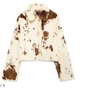 Faux Fur Cow Print Jacket